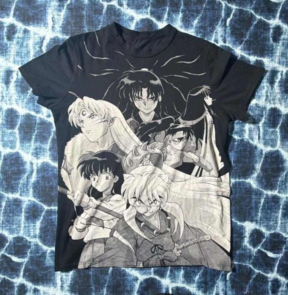InuYasha Character Group Graphic Black T-Shirt